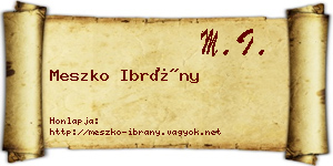 Meszko Ibrány névjegykártya